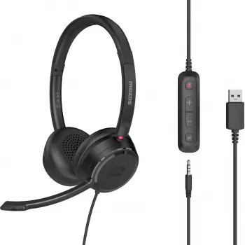 MOZOS KL201 USB slušalke z mikrofonom, na uho, črne