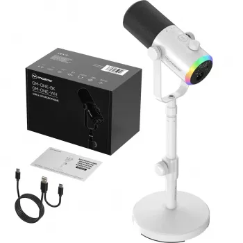 MOZOS GM-ONE beli dinamični mikrofon USB XLR RGB LED