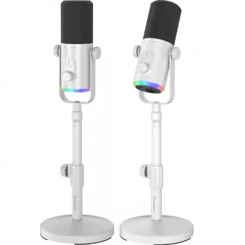MOZOS GM-ONE beli dinamični mikrofon USB XLR RGB LED