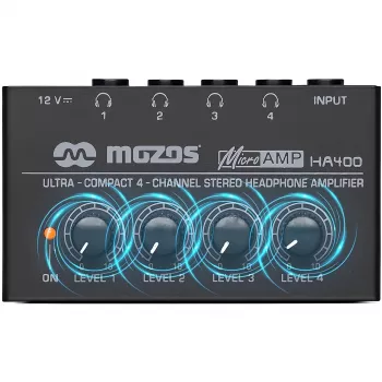 MOZOS HA400 4-kanalni stereo ojačevalnik za slušalke