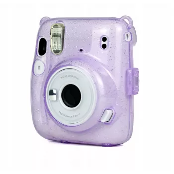LOVEINSTANT zaščitni ovitek za Fujifilm Instax Mini 11 – prosojno vijoličast s bleščicami