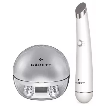 Garett Beauty Pretty Face + Glow Eye White - večnamenska naprava za nego obraza in oči z LED terapijo, čiščenjem in masažo
