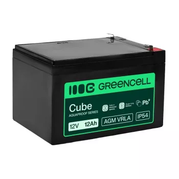 Greencell AGM VRLA 12V 12Ah vzdrževalno prosta baterija za blagajne, igrače, fotoaparate (151x98,5x95mm)