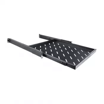 RACKTEL RL-P800W 1U 19-palčna izvlečna polica za omare globine 800 mm, nosilnost 50 kg, črna