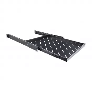 RACKTEL RL-P800W 1U 19-palčna izvlečna polica za omare globine 800 mm, nosilnost 50 kg, črna