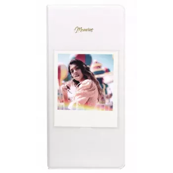 Foto album LOVEINSTANT za 64 fotografij, združljiv s Fuji Instax Wide, Square, Polaroid 600, SX-70, Now, i-Type, bel