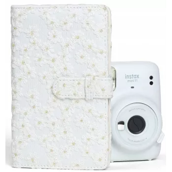 LOVEINSTANT foto album za Fujifilm Instax Mini / Xiaomi / Polaroid / Canon / HP / Kodak – bel, vezen