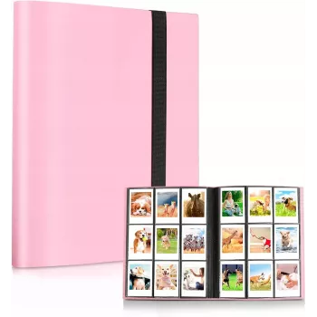 LOVEINSTANT fotoalbum za 360 fotografij, združljiv s Fujifilm Instax Mini / Xiaomi / Polaroid / Canon / HP / Kodak, roza