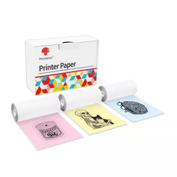 Phomemo barvni termični papir v zvitkih 53mm x 6,5m, paket 3 kosov za T02 M02 PRO M03 M04S