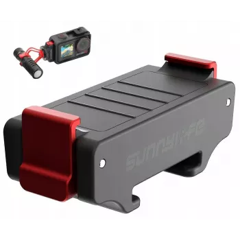 SUNNYLIFE adapter z nosilcem za DJI Osmo Action 5 Pro / 5 / 4 / 3 – ISO hot shoe – črn