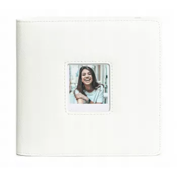 LOVEINSTANT foto album za Polaroid Go – 36 listov, 288 fotografij, belo PU usnje