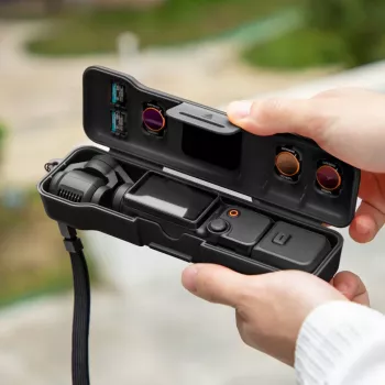 SUNNYLIFE zaščitna torbica trda torbica za DJI Osmo Pocket 3 in dodatke, oranžna