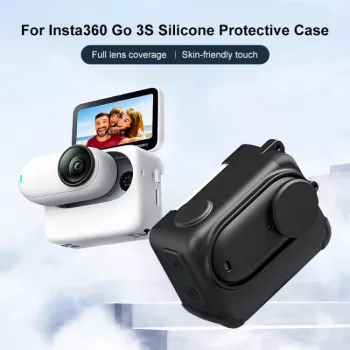 PULUZ silikonski zaščitni ovitek s pokrovom objektiva za Insta360 GO 3 / GO 3S – črn (PU772B)
