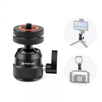 PULUZ PU1057B kroglična glava za fotoaparat 3D z navojem 1/4 palca, 2x držalo za dodatke ISO do 3 kg