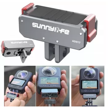 SUNNYLIFE magnetni hitro snemljiv adapter z navojem 1/4 inch in GoPro držalom za DJI Osmo Action 5 Pro / 4 / 3, AD017-T