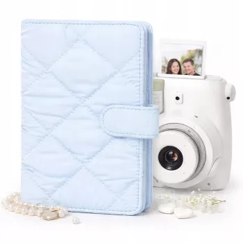 LOVEINSTANT fotoalbum za 108 fotografij, združljiv s Fujifilm Instax Mini 12 40 11 9 8 7 Evo LiPlay Link, modro prešito