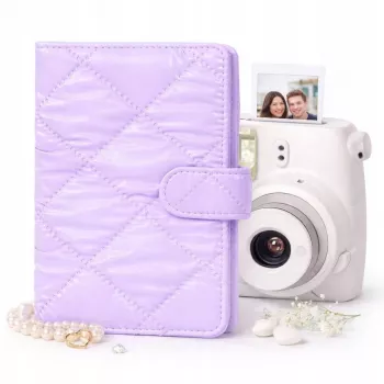 LOVEINSTANT fotoalbum za 108 fotografij, združljiv s Fujifilm Instax Mini 12 40 11 9 8 7 Evo LiPlay Link, vijolično prešito