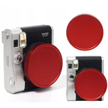 LOVEINSTANT zaščitni pokrov objektiva za Fujifilm Instax Mini 90 – rdeč