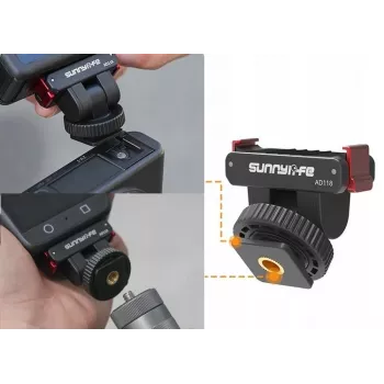 SUNNYLIFE magnetni hitro snemljivi nosilec s hladnim nastavkom in navojem 1/4 palca za DJI Osmo Action 5 Pro / 4 / 3 / 2 – črn