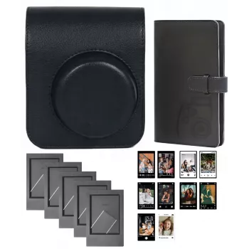 LOVEINSTANT 4-v-1 komplet dodatkov za Fujifilm Instax Mini 41 – črna torbica, album, okvirji in nalepke
