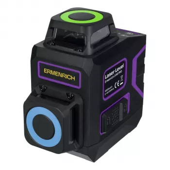 Ermenrich LV40 PRO laserski nivelir, zeleni žarek, 2 liniji, doseg 20 m