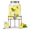 Adler AD 6741 posoda za pijačo s pipico in kovinskim stojalom, 4 l, soda-lime steklo, navojni pokrov, priložena rezervna pipica