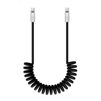 Newell kabel USB-C na USB-C 100W 1,5m silikon spiralni kabel črn