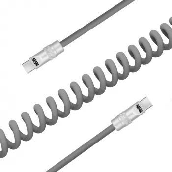 Newell kabel USB-C na USB-C 100W, 1,5m, silikon, zvit, siv