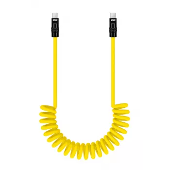 Newell kabel USB-C na USB-C 100W, 1,5m, silikon, zvit, rumeno-črn