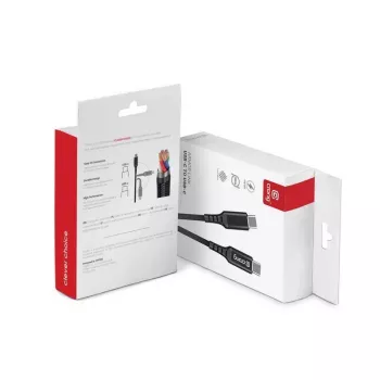 Crong Armor Link kabel USB-C na USB-C 100W PD 5A 200cm črn