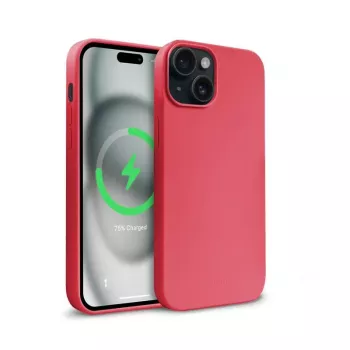 Ovitek Crong Color Cover Magnetic z MagSafe za iPhone 15 Plus, roza