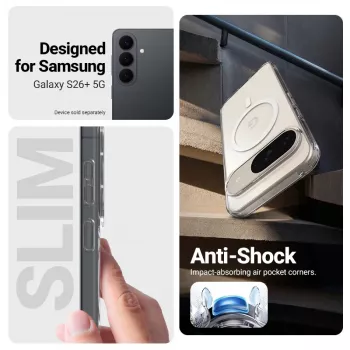Crong Hybrid Clear Magnetic ovitek z MagSafe za Samsung Galaxy S26+ (prosojen)
