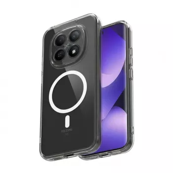 Crong Hybrid Clear Magnetic ovitek za Xiaomi Redmi Note 15 Pro 5G, prosojen