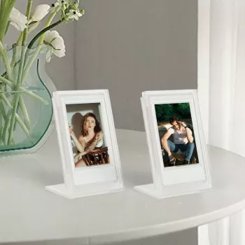 LOVEINSTANT 2 prosojna okvirja za fotografije + škatla za shranjevanje za Fujifilm Instax Mini 12, 11, 9, 8, 7s, 70, 90, 50, 40, Evo, Liplay, Link 2, Link SE