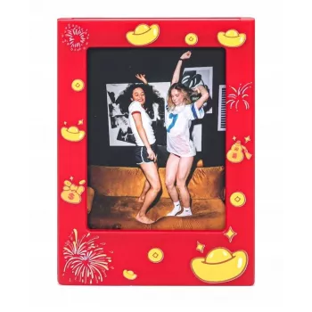 LOVEINSTANT 4x magnetni okvir za fotografije za Instax Mini, rdeče-zlat