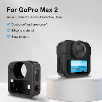 PULUZ komplet 3 v 1: zaščitni ovitek, pokrov objektiva, zapestni trak za GoPro Max 2 – črn