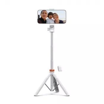 Tech-Protect L03S selfie palica s stojalom, bela