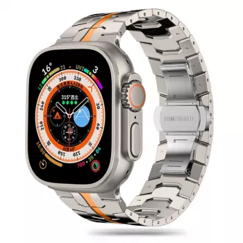 TECH-PROTECT STAINLESS LINE Apple Watch zapestnica 44/45/46/49 mm titan/oranžna