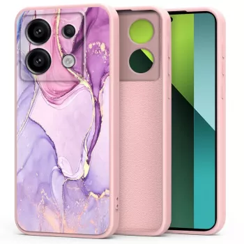 TECH-PROTECT zadnji pokrov za Xiaomi Redmi Note 13 Pro 5G / Poco X6 5G, marmorni vzorec, belo-siv, hibrid TPU + PC