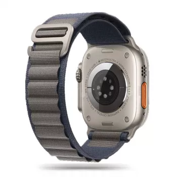TECH-PROTECT Nylon Pro zapestnica Apple Watch za Series 6/7/8/9/10/SE/Ultra 1/2 (44/45/46/49 mm) mornarsko modra/siva