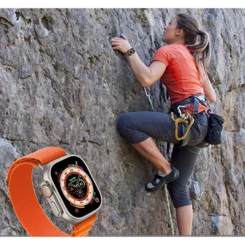 TECH-PROTECT Nylon Pro zapestnica Apple Watch za Series 6/7/8/9/10/SE/Ultra 1/2 (44/45/46/49 mm) mornarsko modra/siva