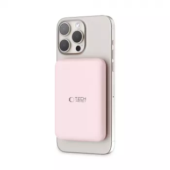TECH-PROTECT PB10 LIFEMAG MagSafe prenosni polnilnik 5000mAh roza