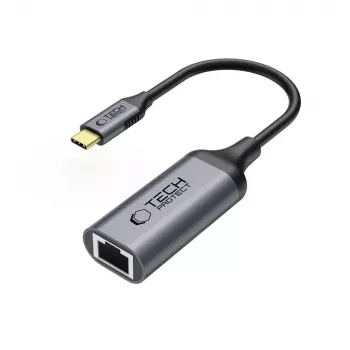 TECH-PROTECT ULTRABOOST adapter USB-C na Ethernet RJ45, 1000 Mbps, črn