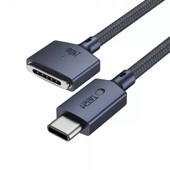 TECH-PROTECT MMC01 ULTRABOOST magnetni kabel za MacBook USB-C na MagSafe 3, 140W, 2m, polnočno moder