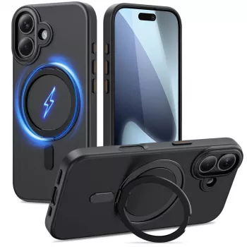 TECH-PROTECT MAGRING MagSafe obroč in stojalo za iPhone 17, črn