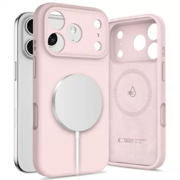 Tech-Protect Silicone MagSafe ovitek za Apple iPhone 17 Pro, pink pearl