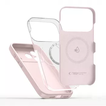 Tech-Protect Silicone MagSafe ovitek za Apple iPhone 17 Pro, pink pearl