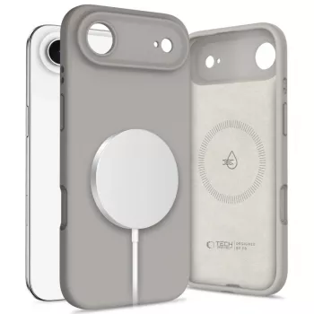 Tech-Protect Silicone MagSafe ovitek za Apple iPhone 17 Air, stone grey