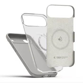 Tech-Protect Silicone MagSafe ovitek za Apple iPhone 17 Air, stone grey