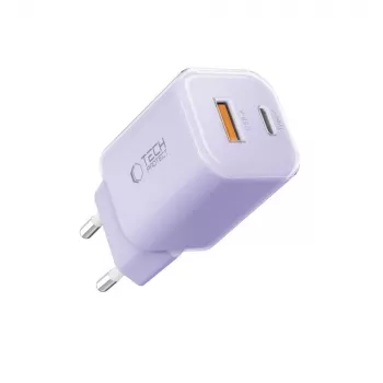 TECH-PROTECT NCM33 omrežni polnilnik z 2 vratoma PD 33W / QC3.0, baby purple